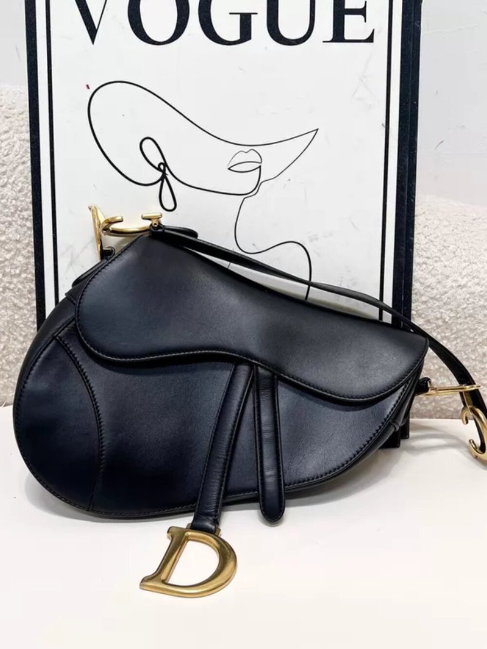 DIOR fashion black saddle bag